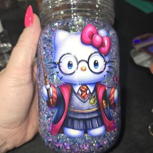 Cute Glitter Hello Kitty Jar